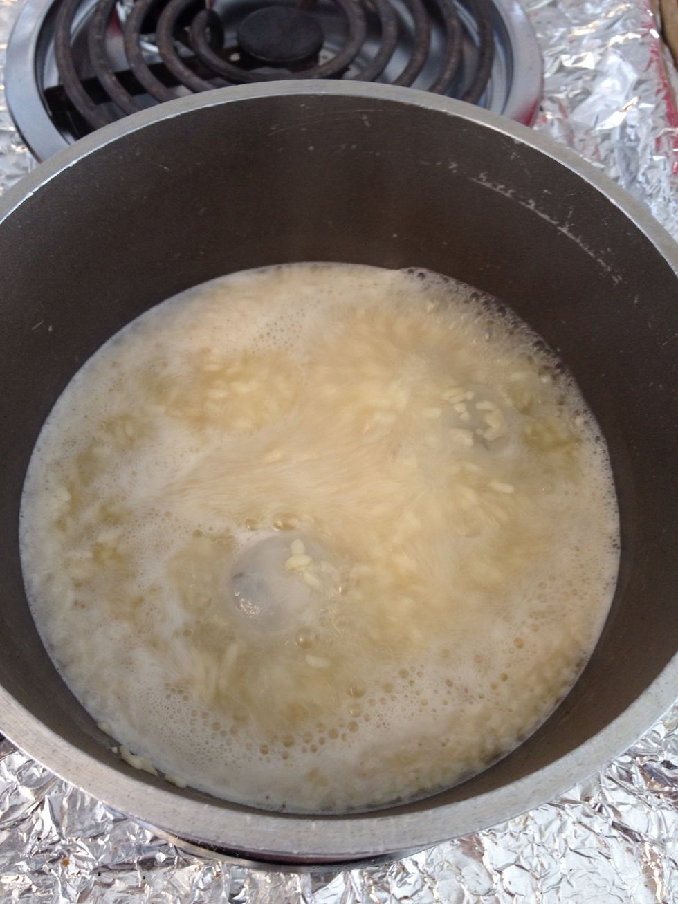 It should look like this when it boils. Turn the heat to low now.