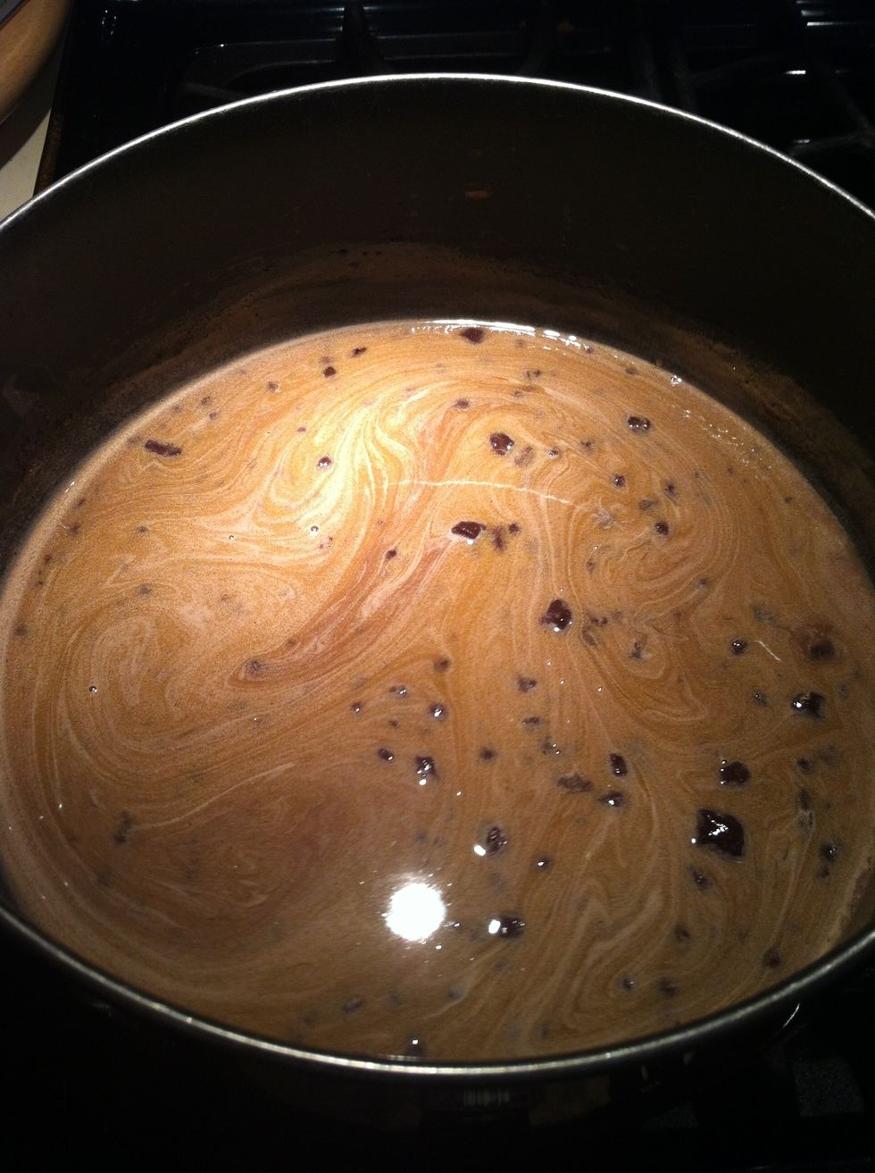 It should look like this when it's done. Now turn the heat off