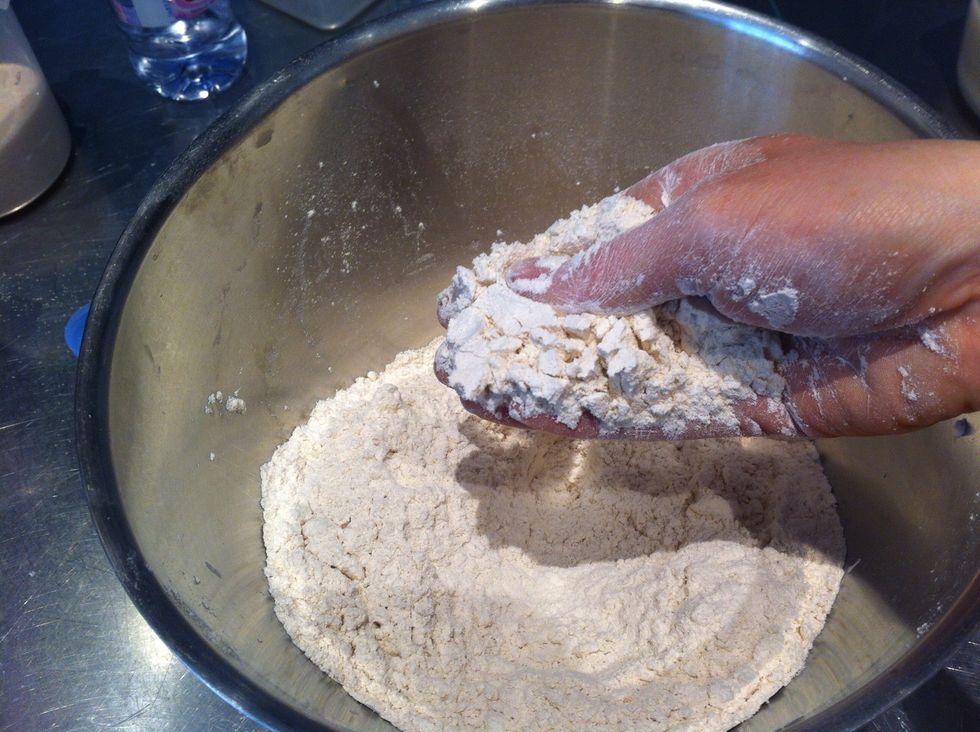 It should look like this when you have rubbed on the butter.