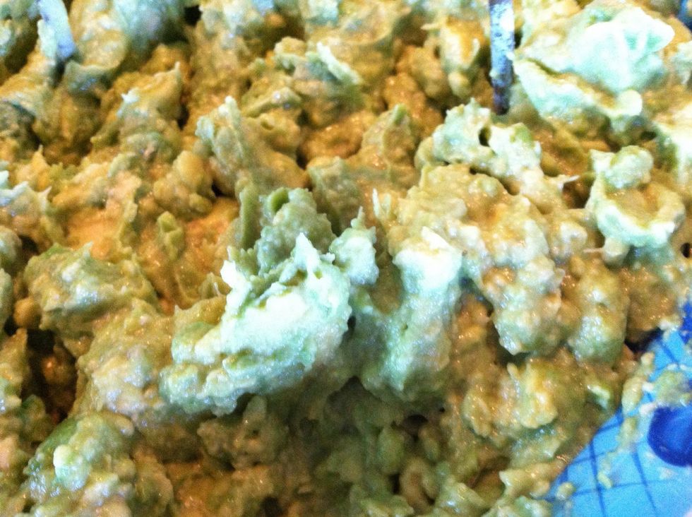 It should look like this when you're done mashing.