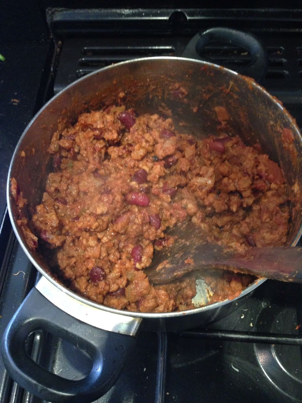 It should look something like this now the mince is cooked - should smell good \ud83d\ude0d