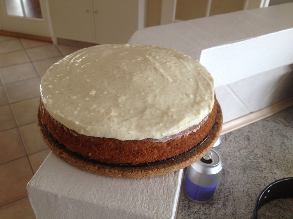 It should look something like this, when you have added to topping to the cake.