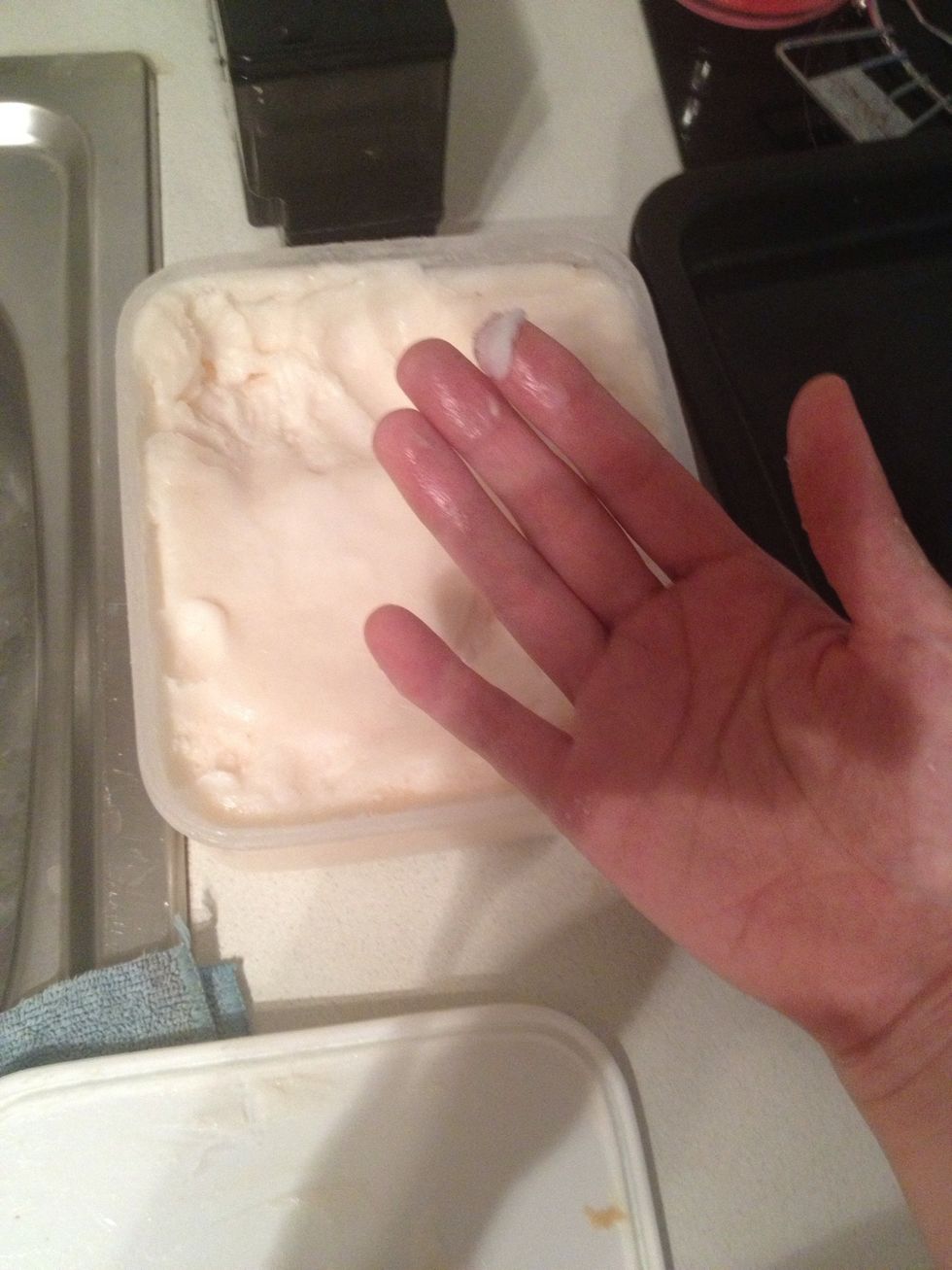 It should take around 30 mins. You can see the dough forming up and has more elasticity. Apply some shortening or oil on both hands