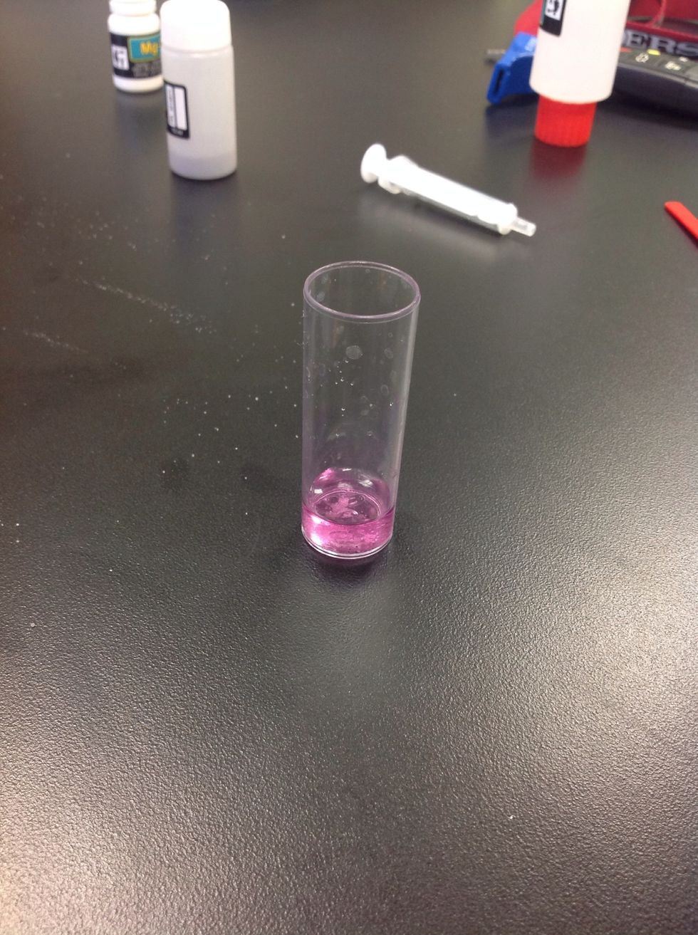 It should turn pink like this.