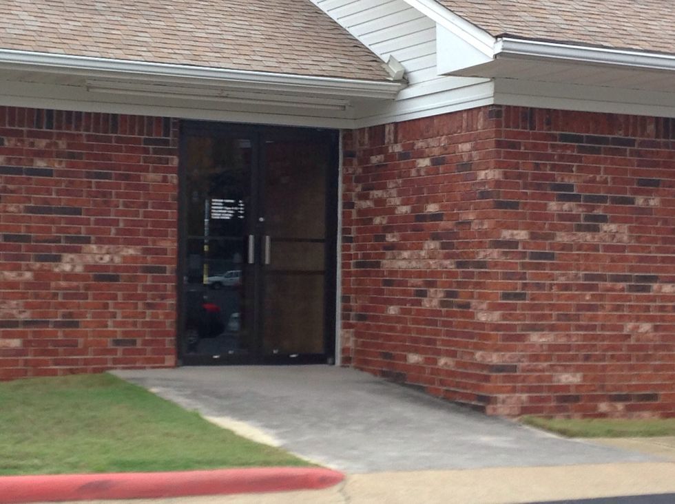 It was when I was going to church I walked up to the door then I went up the stairwell