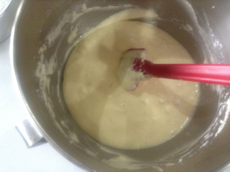 It will be like this. Then pour in d prepared pan & bake in 350 degree cel. 30 min. (pls. check every 15 min. 2avoid darkening of d top)
