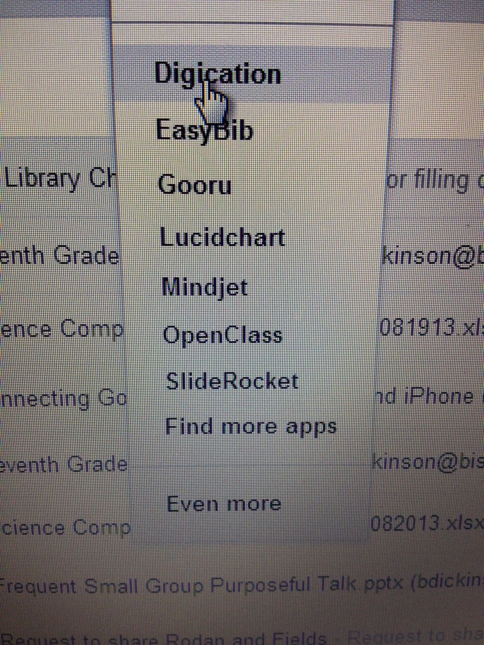 It will bring a drop down menu and chose Digication.