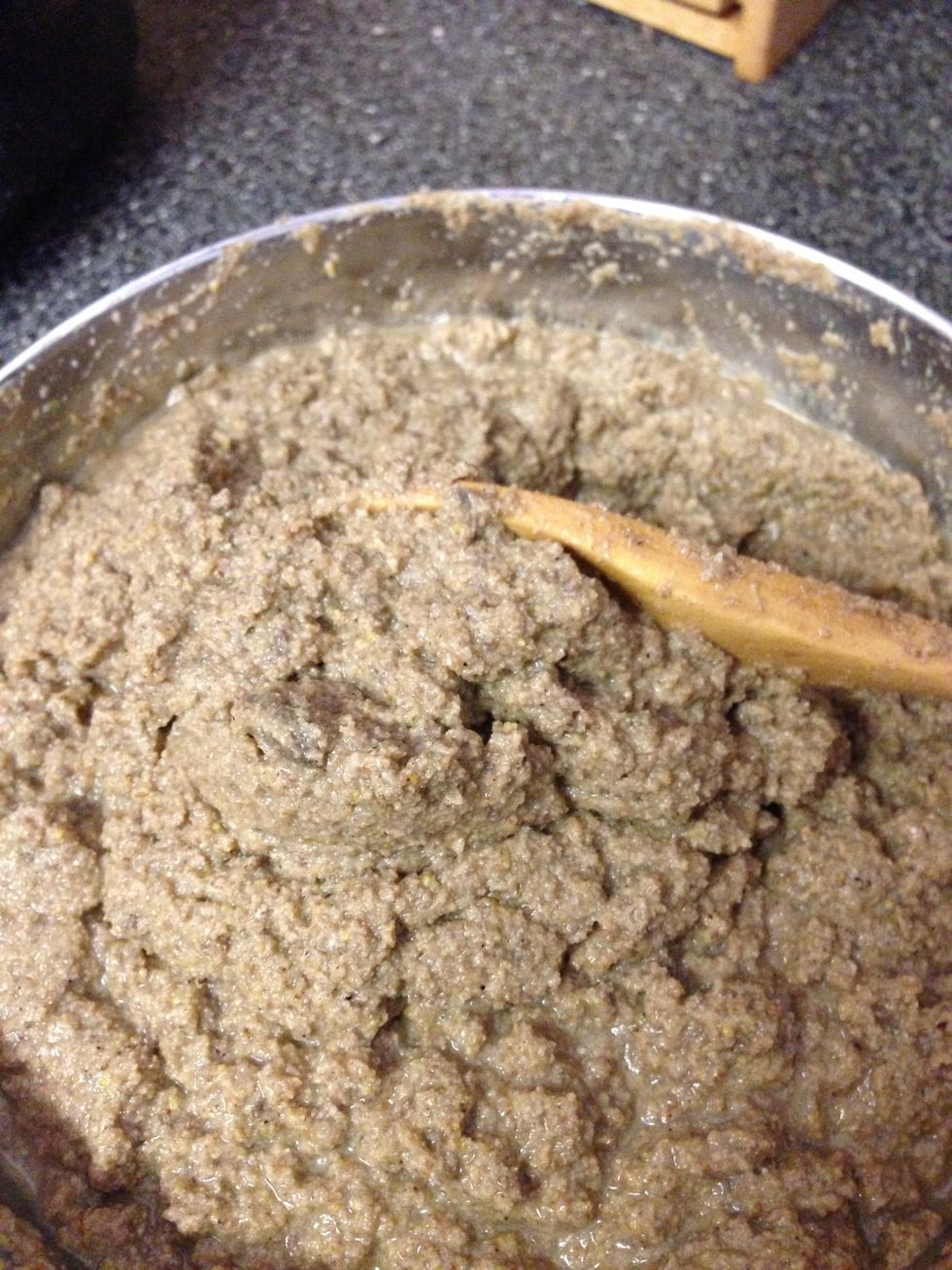 It will get to canned dog food consistency . Penny loves me again and is able to chow down without difficulty :) I add spoonfuls of canned food at times to spice it up for her at times HA ;)