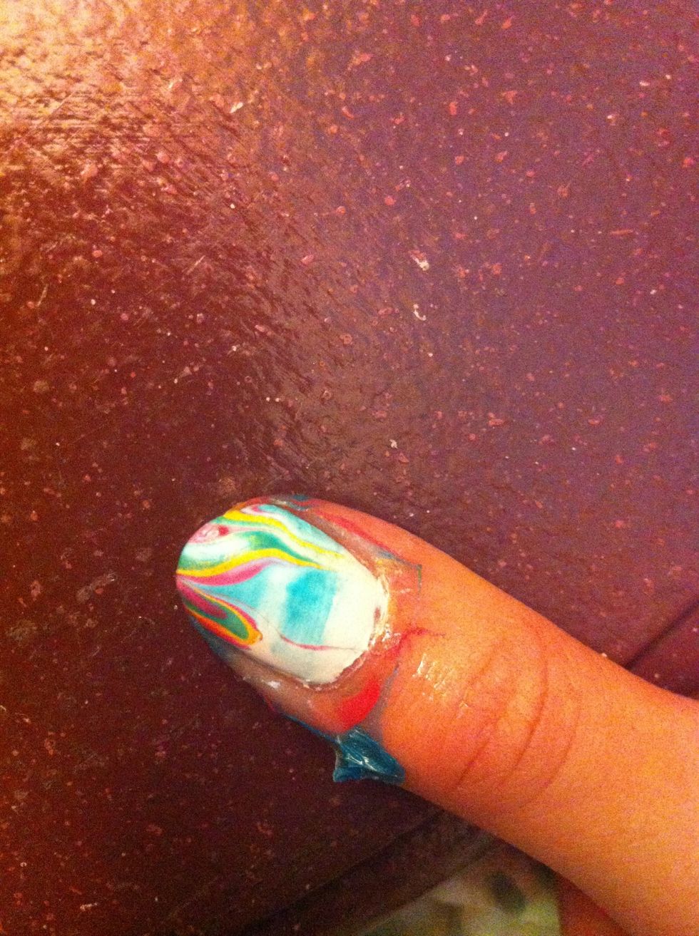 It will have nail polish around your finger (you can tape around your fingernail and peel the tape off if you'd like)