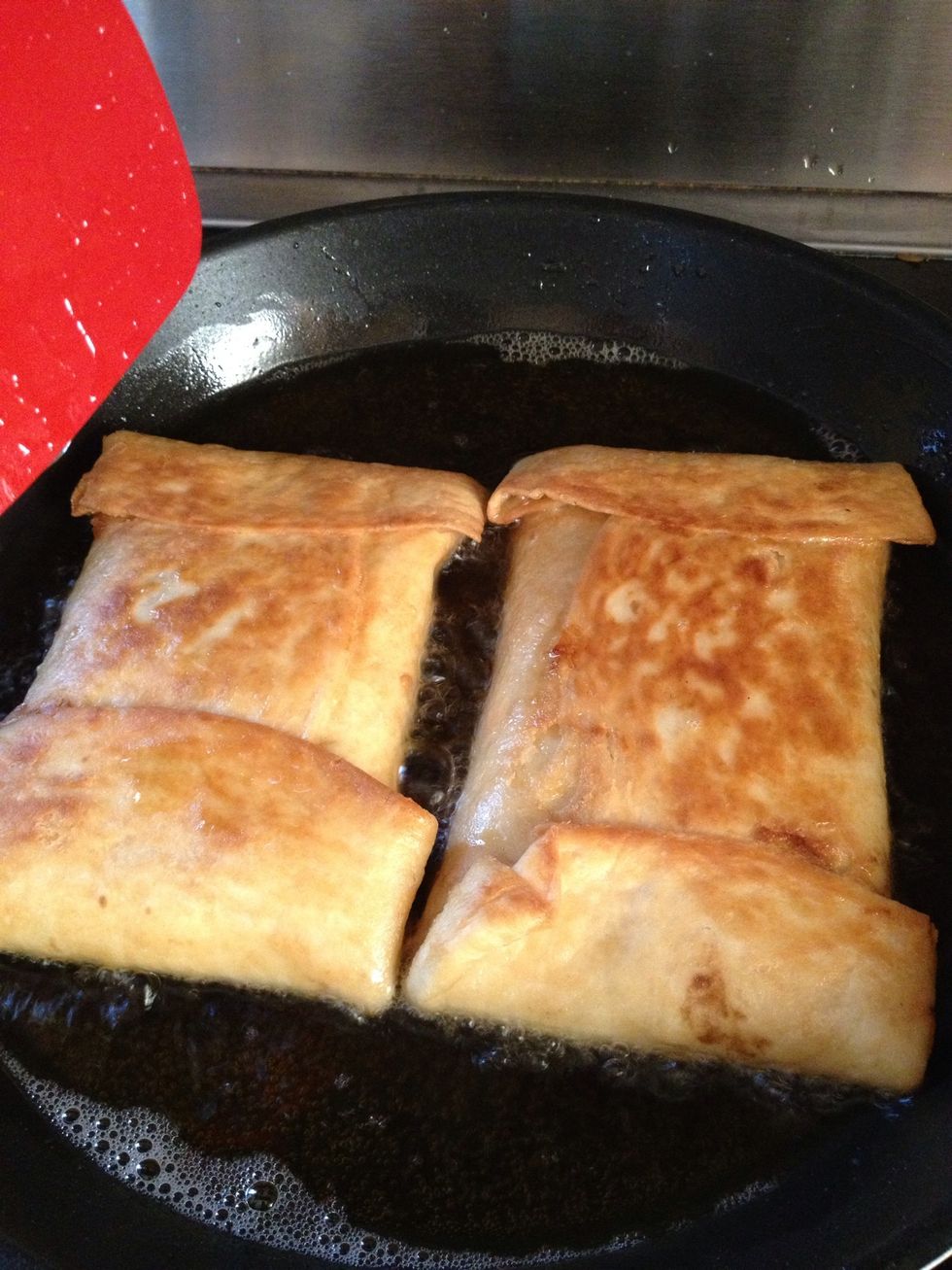 It will look like this , it takes a few mins should be nice and crunchy