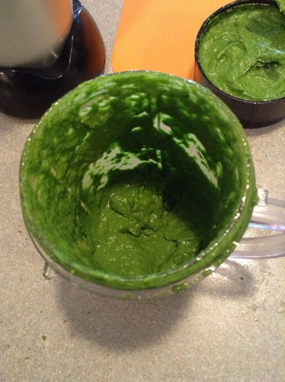 It will look like this. Mix it to your preference. Taste. Add more oil, lemon, or kale to your preference.