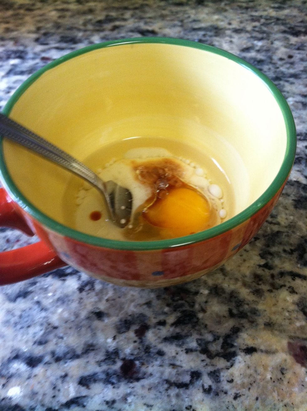 It will look like this. Take your fork or whisk and mix throughout.