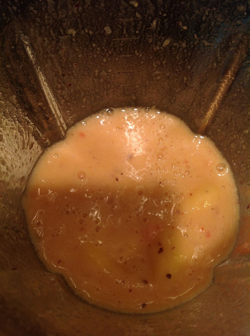 It will look like this. You can stop here If you like it liquidey, but I like mine thick, so I'll add more fruit
