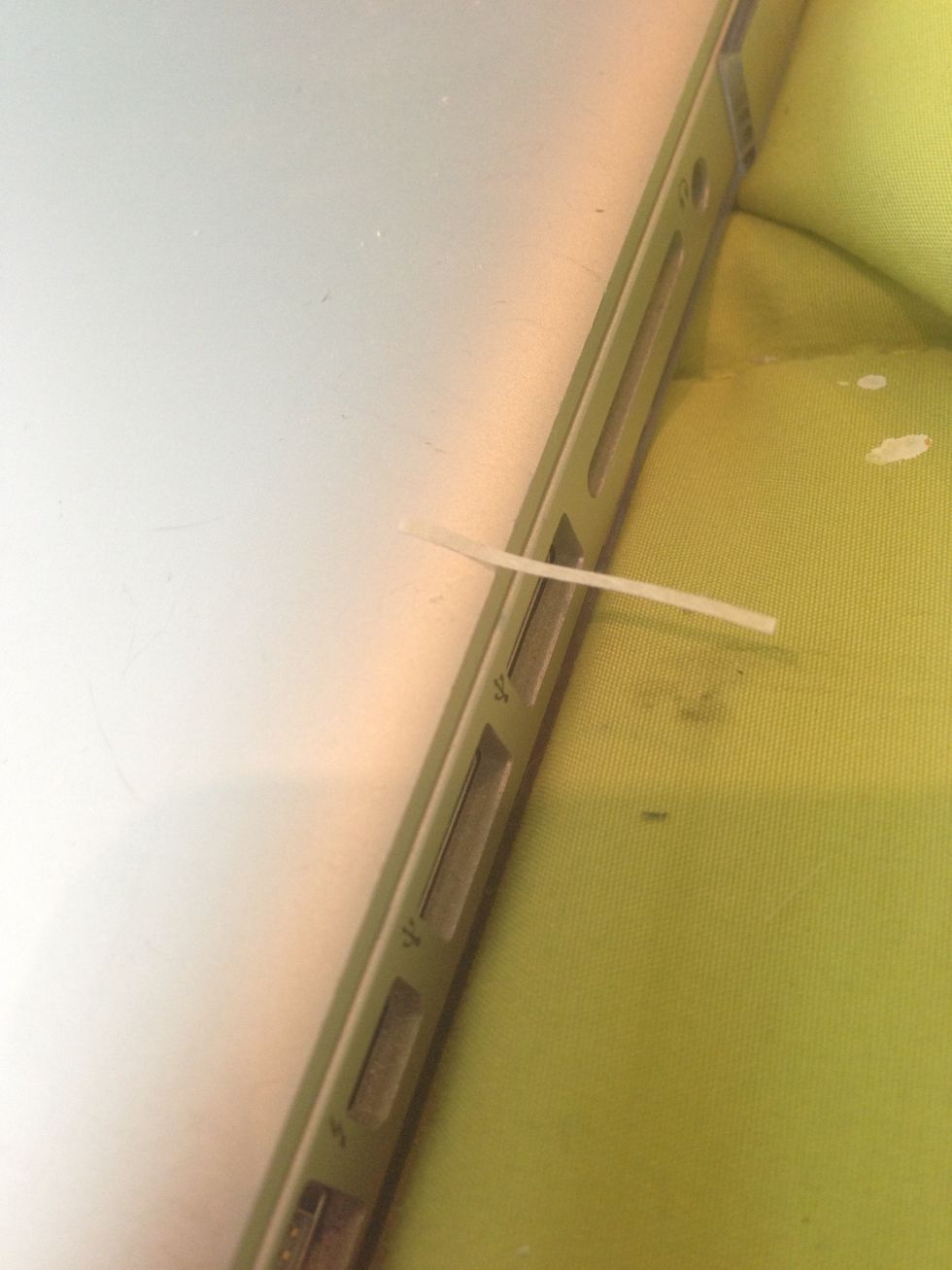 It will look something like this. I keep my tape on a surface that's easy for me to take it off of. I'm using my computer.