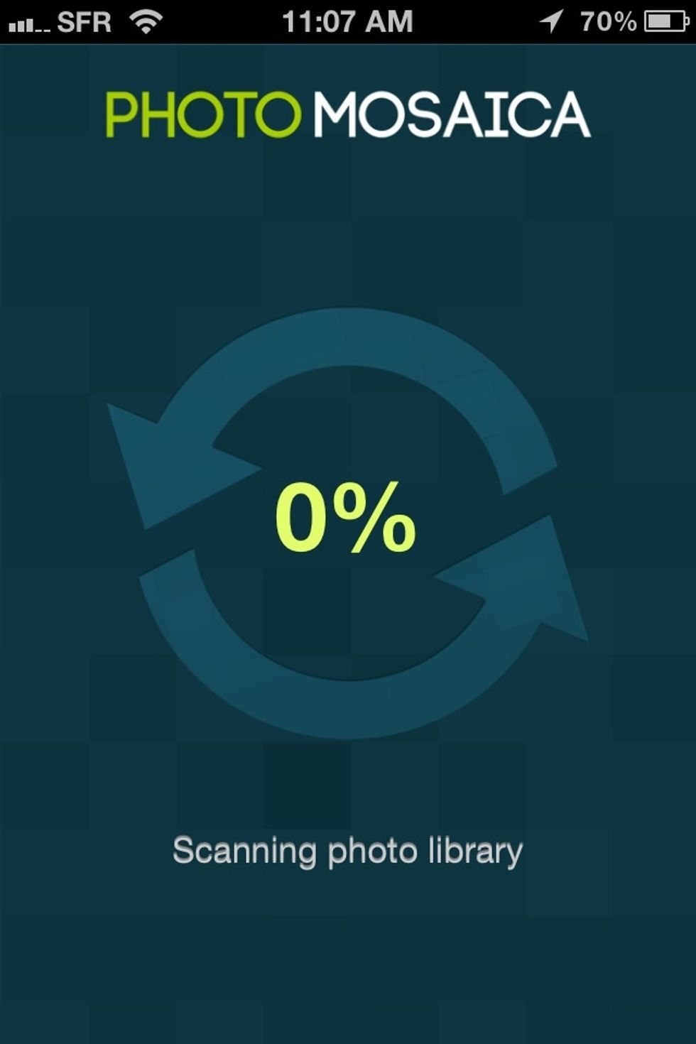It will now Scan your photo library