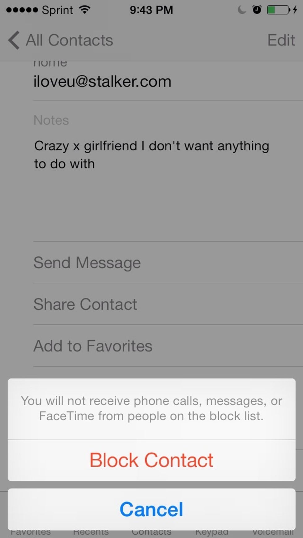 It will prompt to this click on block this contact. Again to confirm