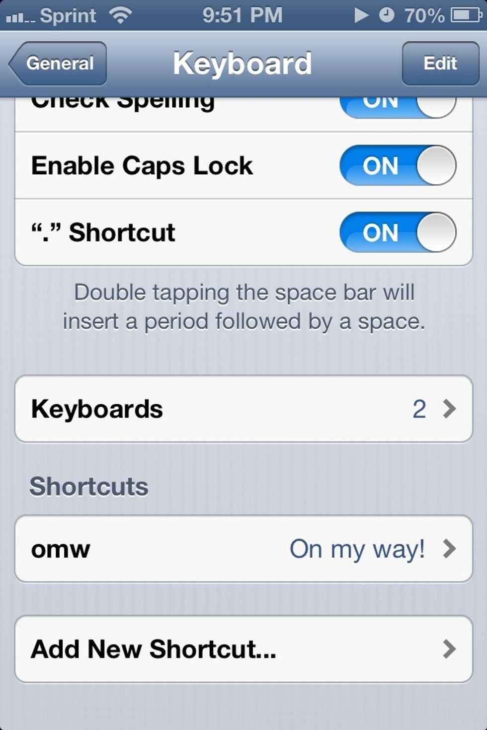 It will say keyboards again. Go into that section now.