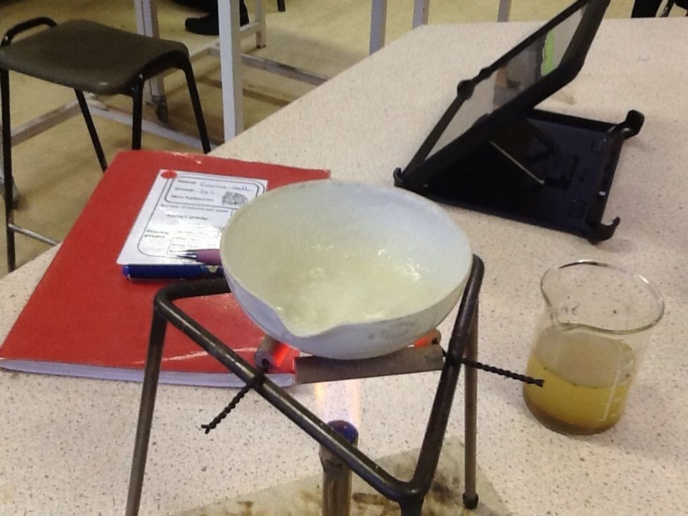 It will start to boil and spit