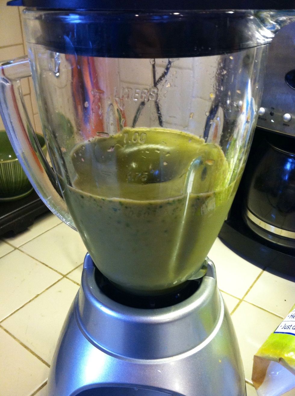 It will take 1-2 minutes for the spinach to blend into the smoothie. Be patient! Also, make sure to taste a small amount first so you can make changes if you're not completely pleased.