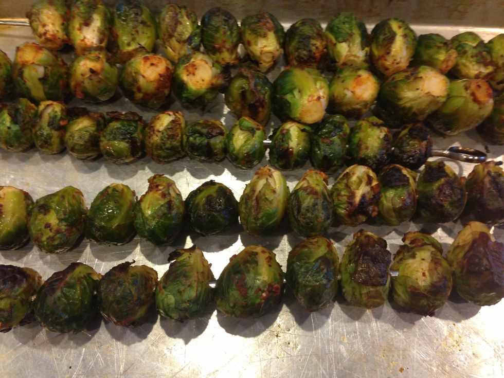 It will take about 5 minutes for the sprouts to cool before you handle them.