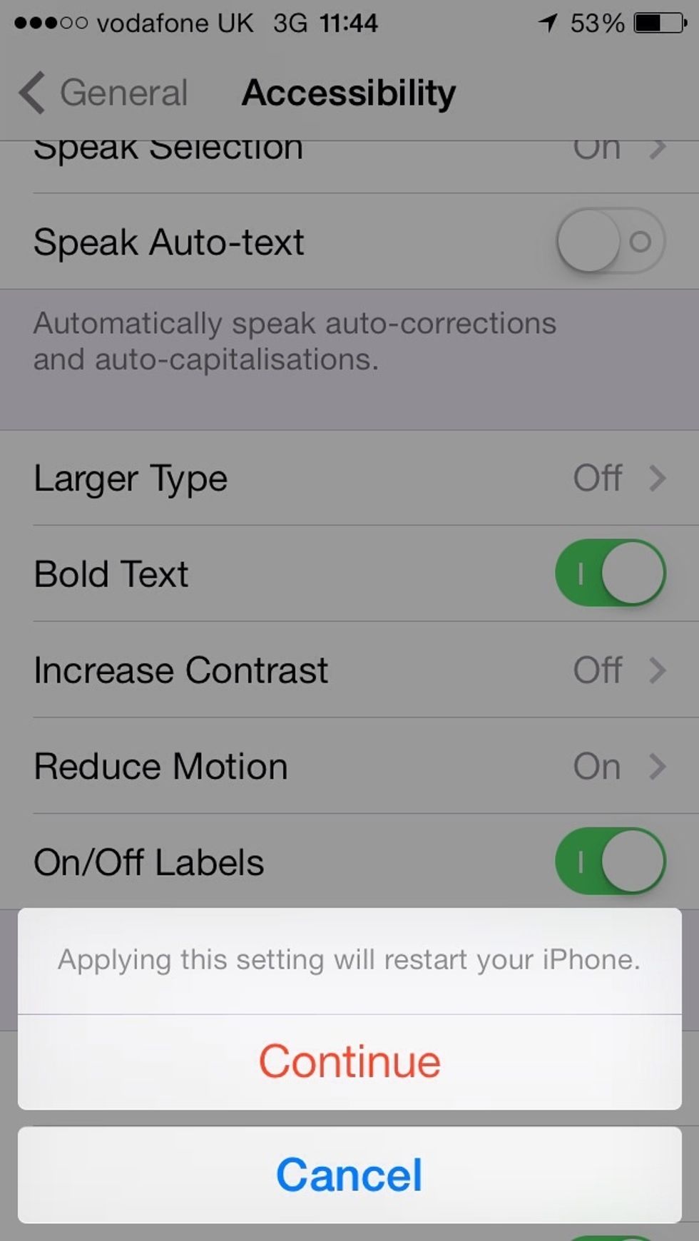 It will then prompt for a restart of the iPhone or iPad, press continue
