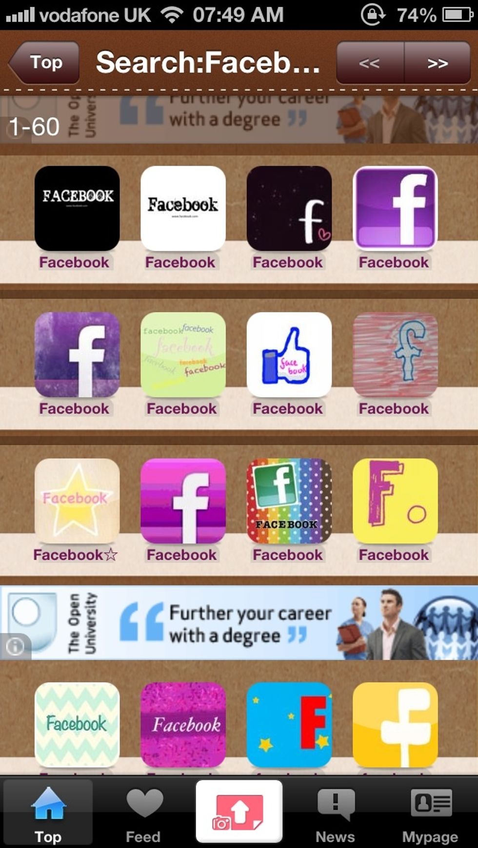 It will then show you a long list of different options