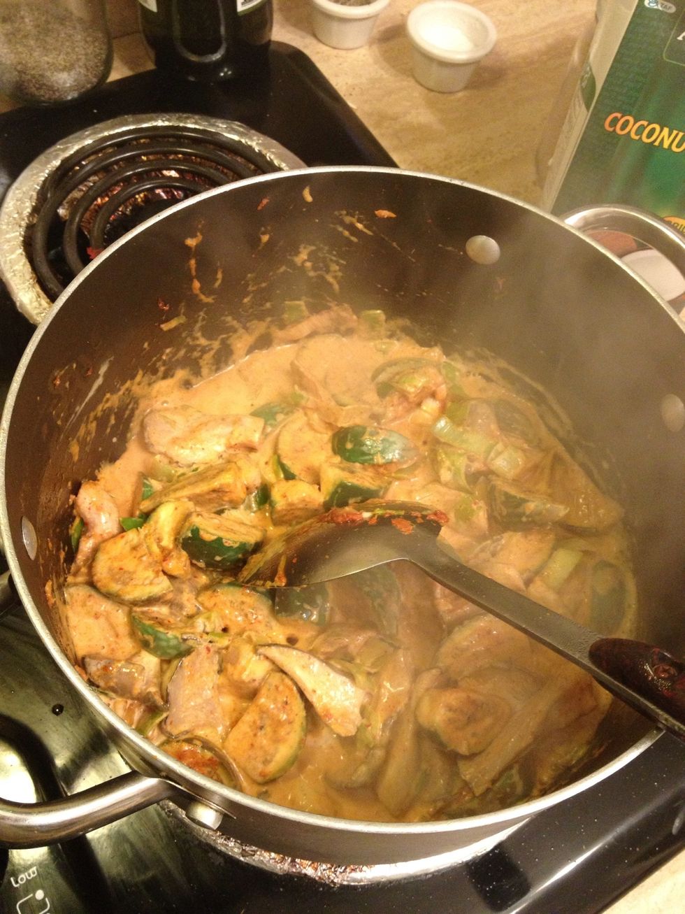 It will turn into a yellow color at this point. Smells great!