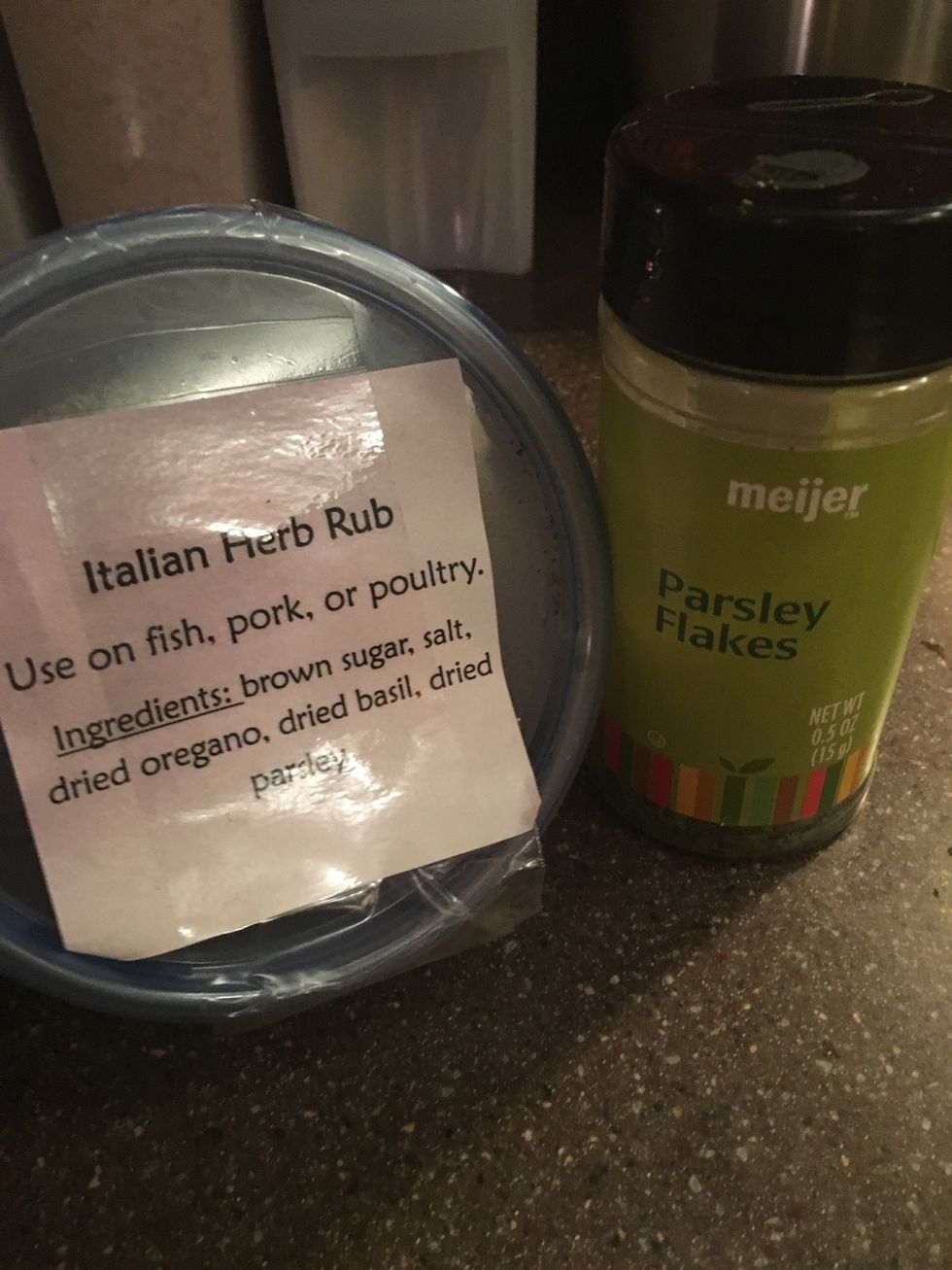 Italian herb run and parsley will now be added to the meat and veggie mixture.