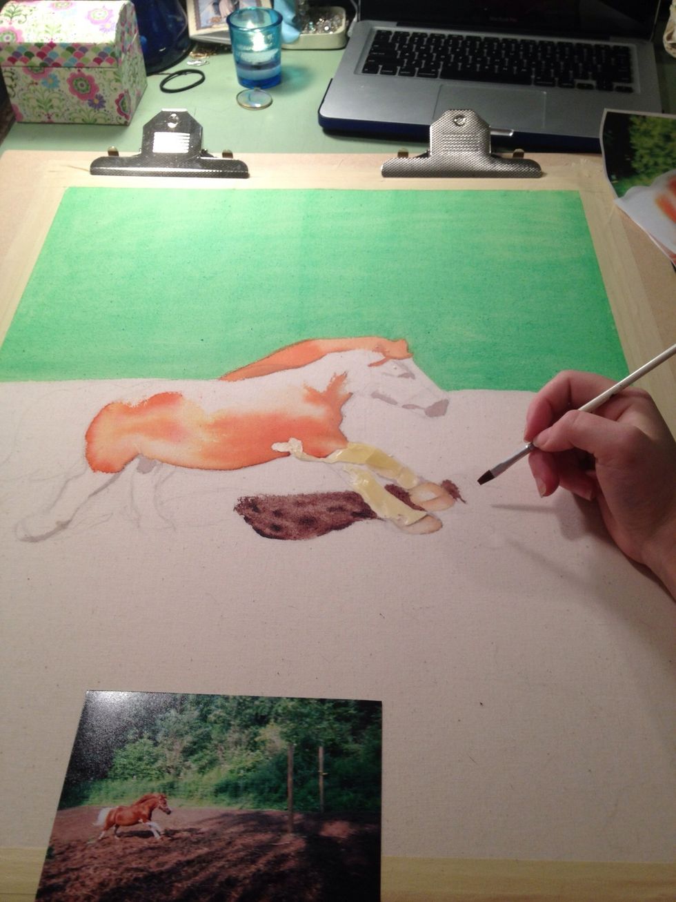 Its easy painting on the dyes, but If you apply too much dye or it is too dark you can blot the dye with a scrap piece of cloth to pick up the dye.