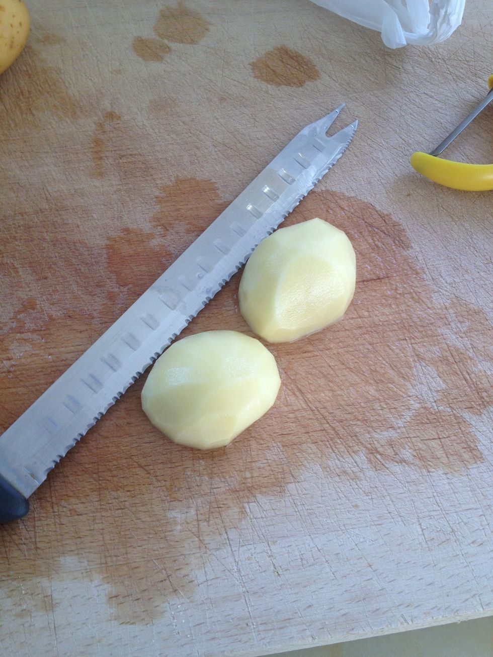 Iv cut mine into 2 inch chunks, remember the bigger the pieces the longer to cook :0)