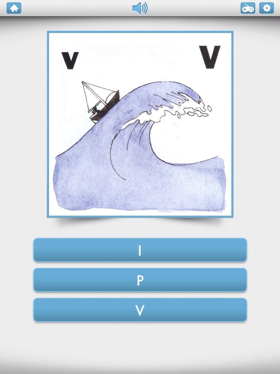 Jag valde "Pop Quiz". Spelet b\u00f6rjar direkt genom att visa bilder fr\u00e5n kategorin Praxis (som jag valde i f\u00f6rsta steget). Eftersom jag spelat in ljudet till varje fonem h\u00f6rs \u00e4ven det.