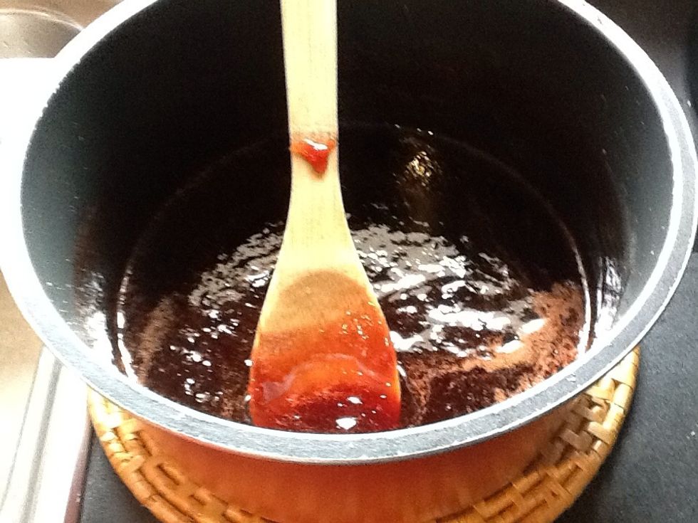 Jam is set and is ready to be bottled