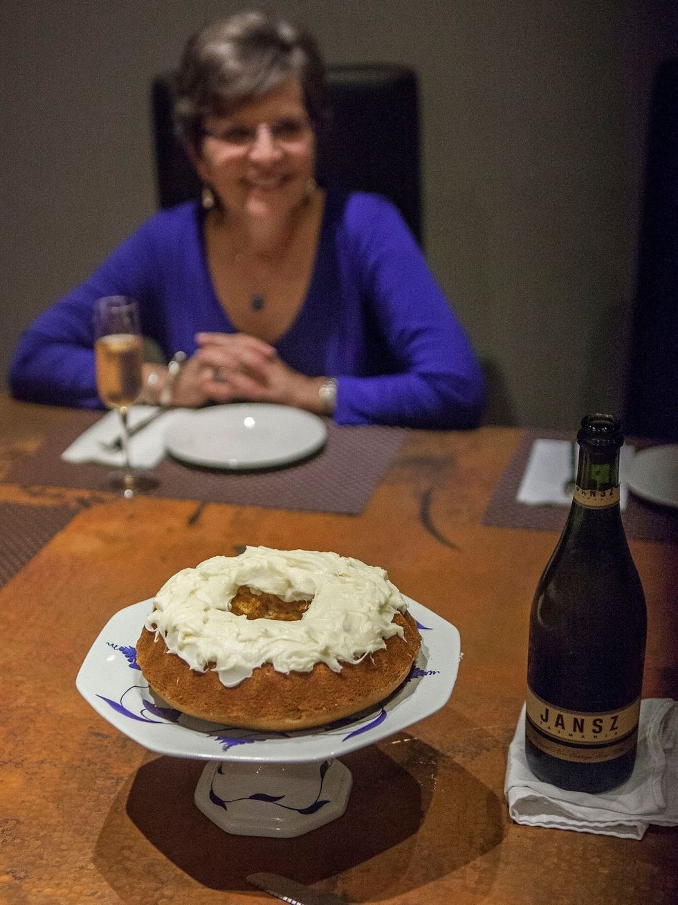 Jane helped me navigate UCSF Comprehensive Cancer Center. and introduced me to my wonderful doctor Dr. Laura Esserman. Cake was the least I could do.