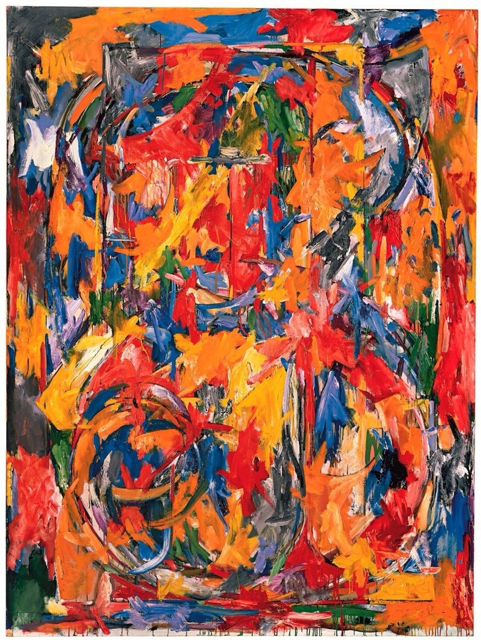 Jasper Johns? Layers of color, mysterious, expressive.
