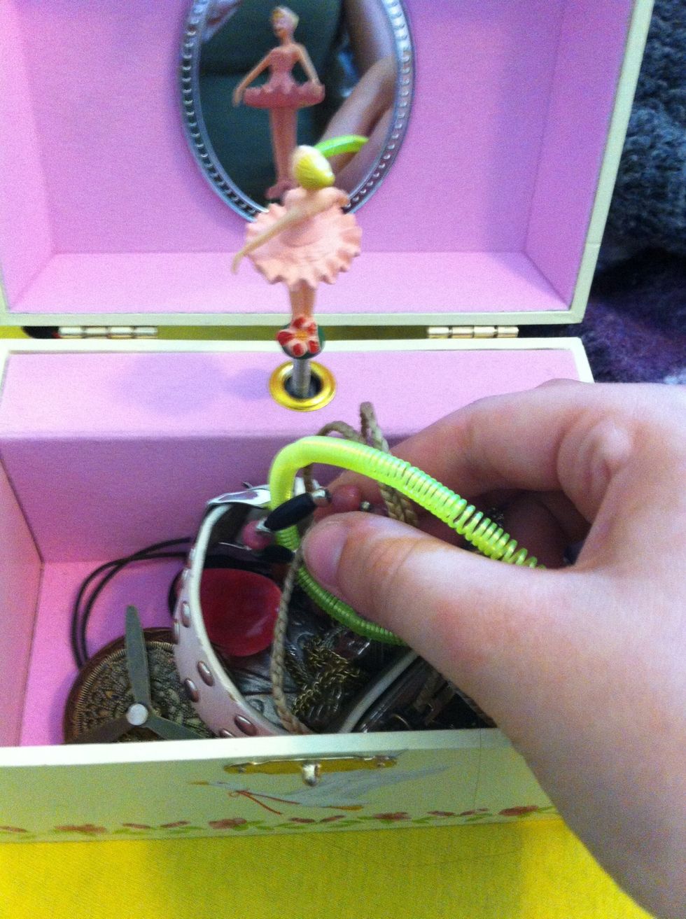 Jewelry can be stored in your jewelry box of sorts(if you're that kind of person. Sorry if you're a guy.)