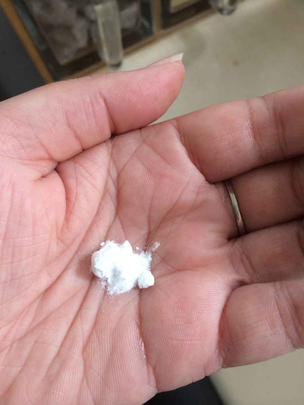 Job 2 - Face or body micro scrub - simple pour desired amount on hand like so