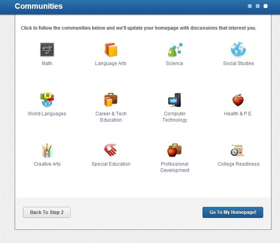 Join any communities you might be interested in. This is optional.