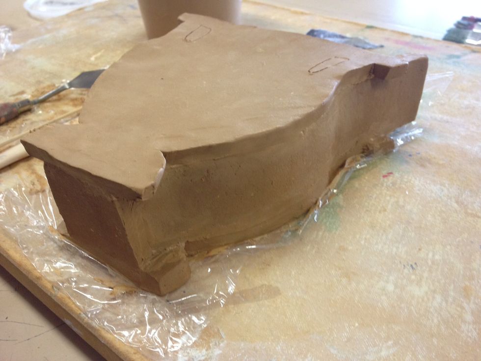 Join the final template and take some time to smooth and check joins before wrapping in a plastic bag to harden slightly (the consistency of leather). This may take hours or days due to humidity.