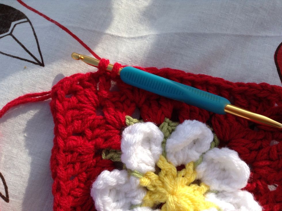 Join with a sl st to the top of the ch 3.