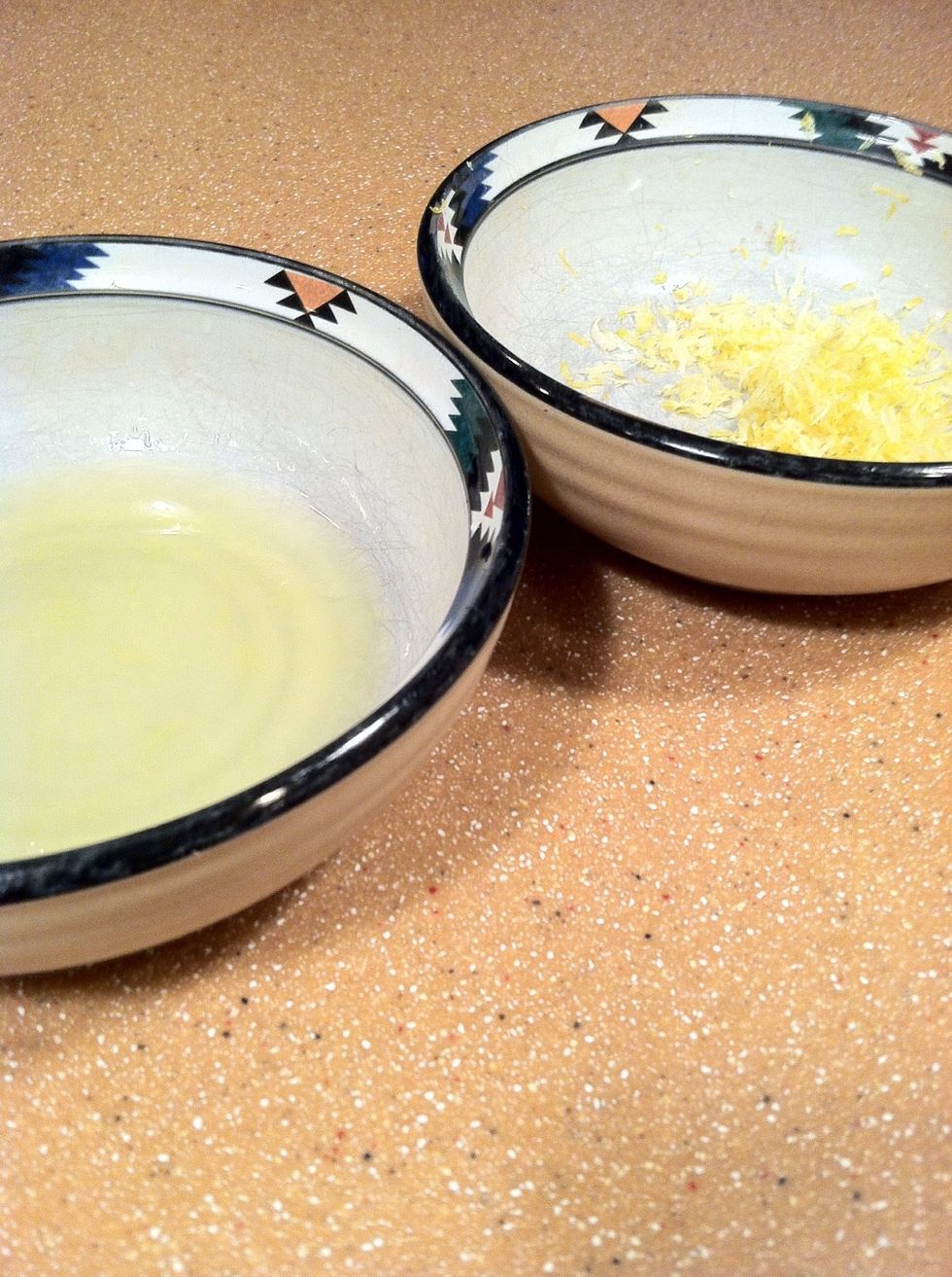 Juice and zest 2 lemons and set aside.