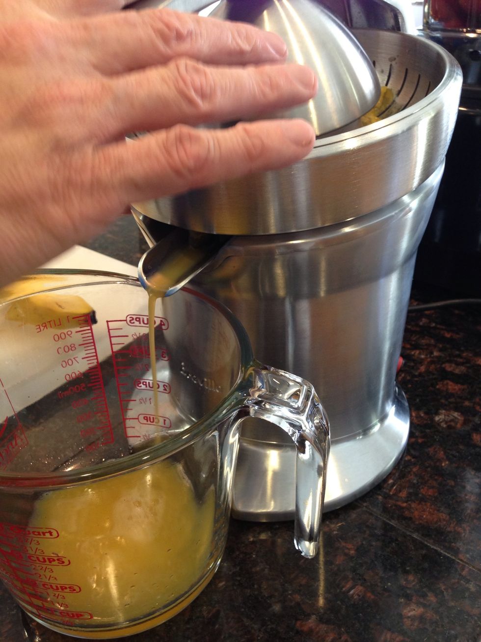 Juice oranges until you have 1.5 cups.