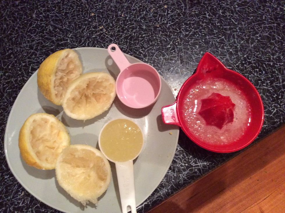 Juice the lemons and add 2/3 of a cup of lemon juice and the zest to egg and sugar mixture