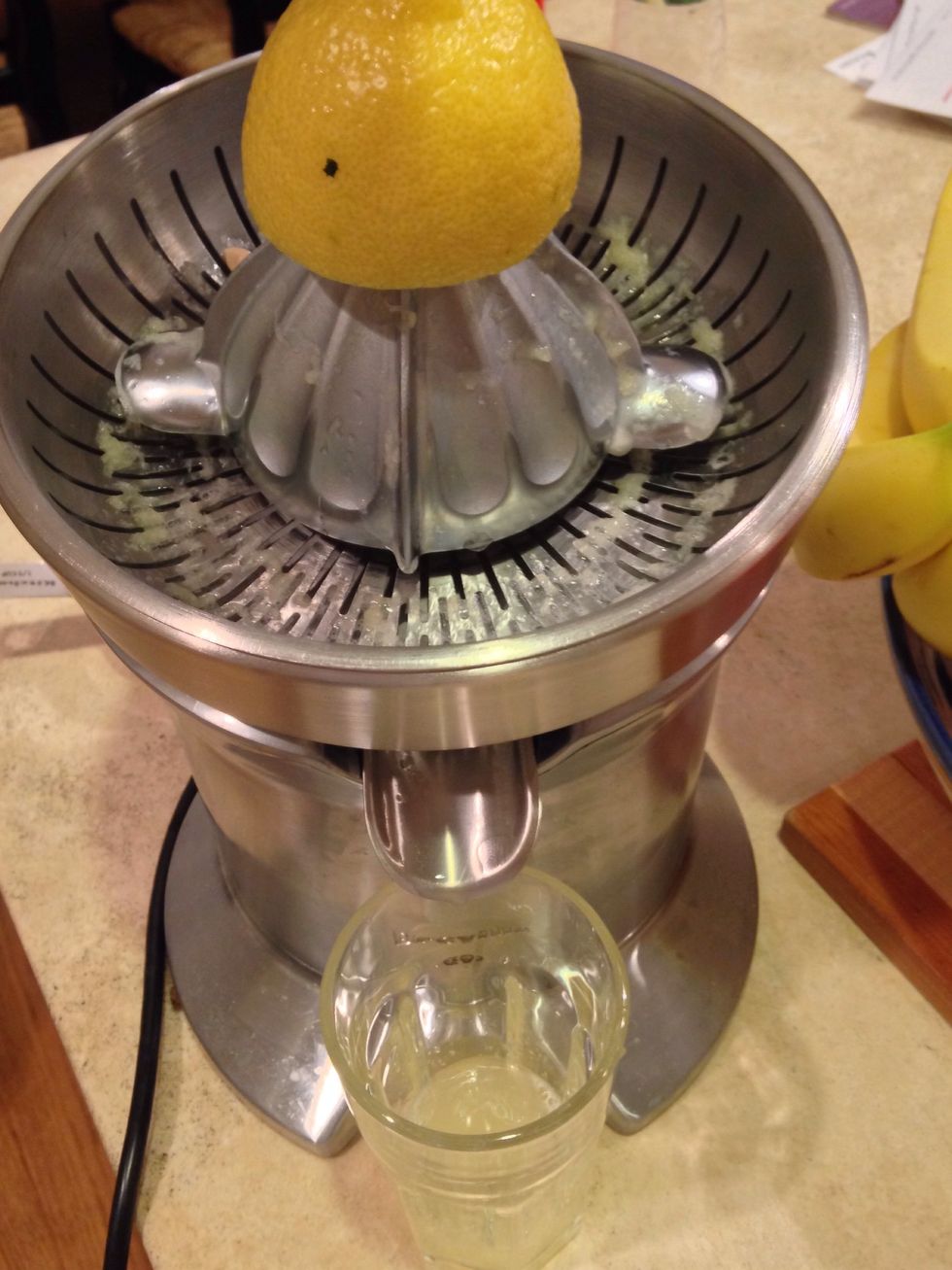 juice the lemons! usually around two to three whole lemons is enough to obtain a half a cup of fresh juice