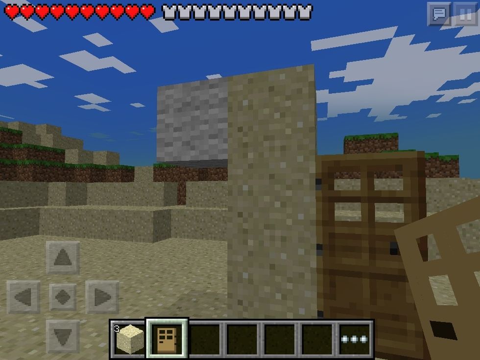 Jump to add another sand and put a wool hanging off of it
