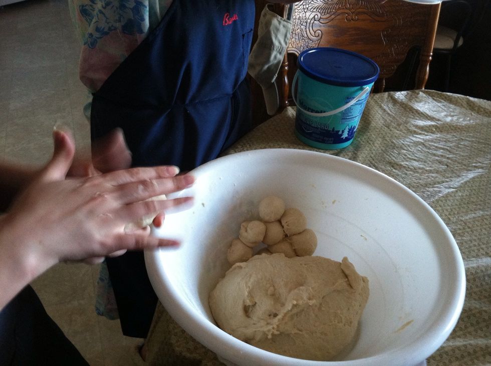 Just add the dough back into the bowl until all of your dough is formed into balls.