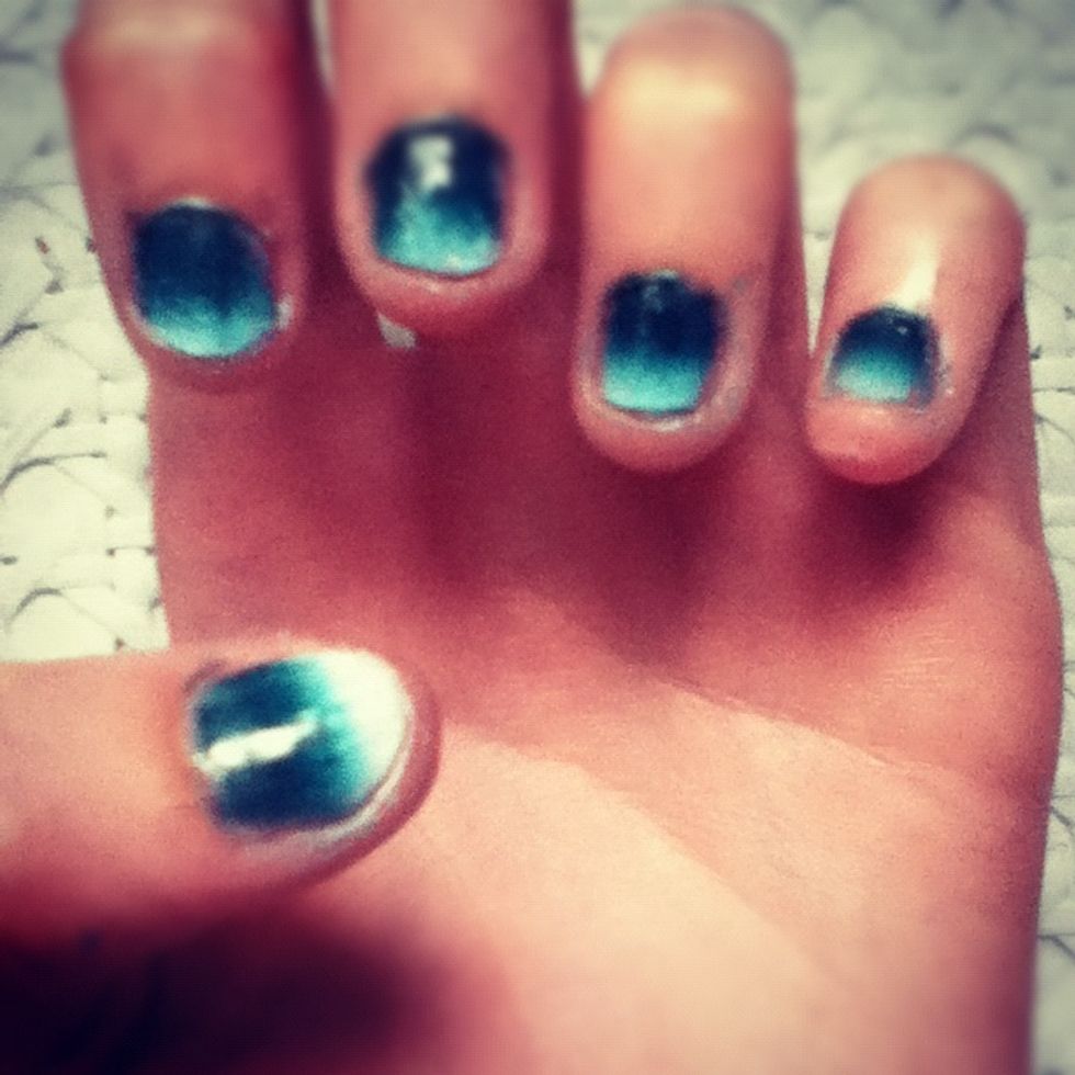 Just as a quick add on; here are my ombre nails. Just check my profile to find a guide on how to achieve this look, its surprisingly easy!