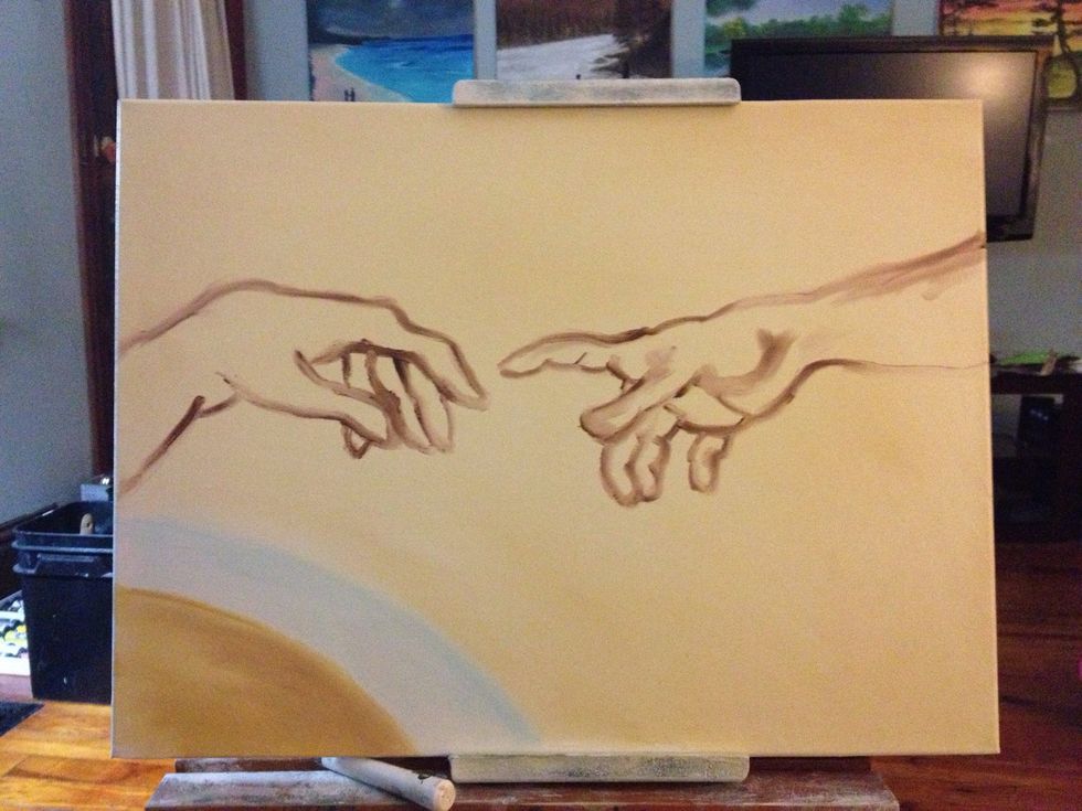 Just as God's hand is strong and almighty, so is the languid hand of Adam before his creation. The muscles are there, but the hand has yet to be touched with life.