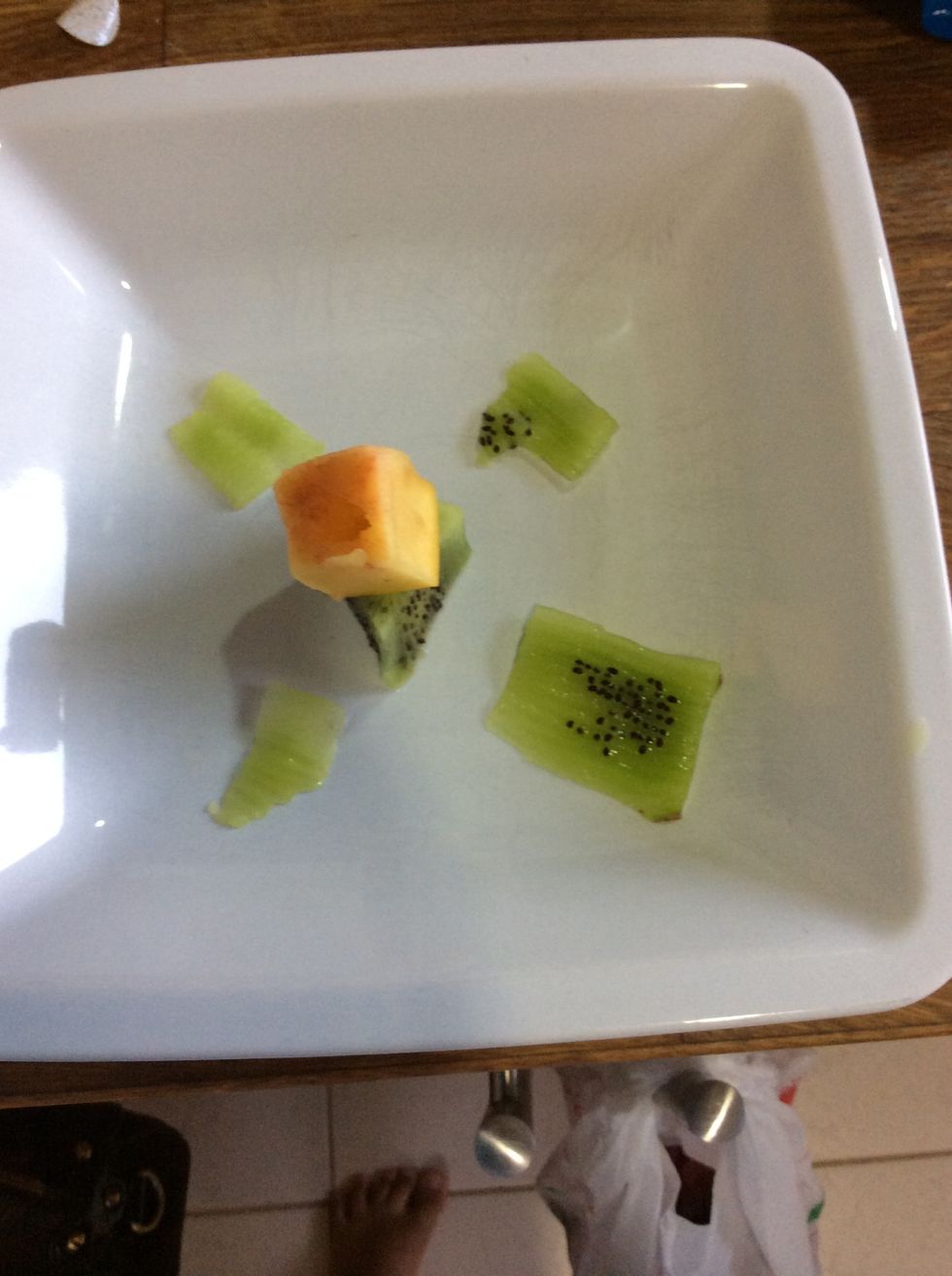 Just before the final step , place everything on the plate like so.