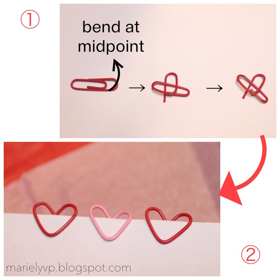 Just bend the clip at midpoint and you will create a heart shape. That's it! Easy, huh?