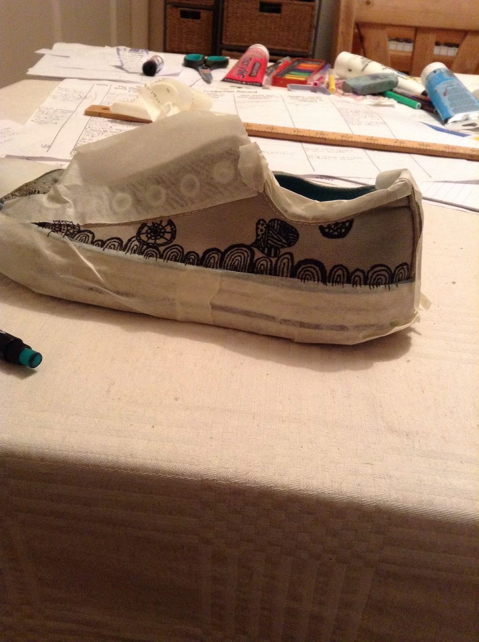 Just carry on doodling anywhere else you want to on the shoe
